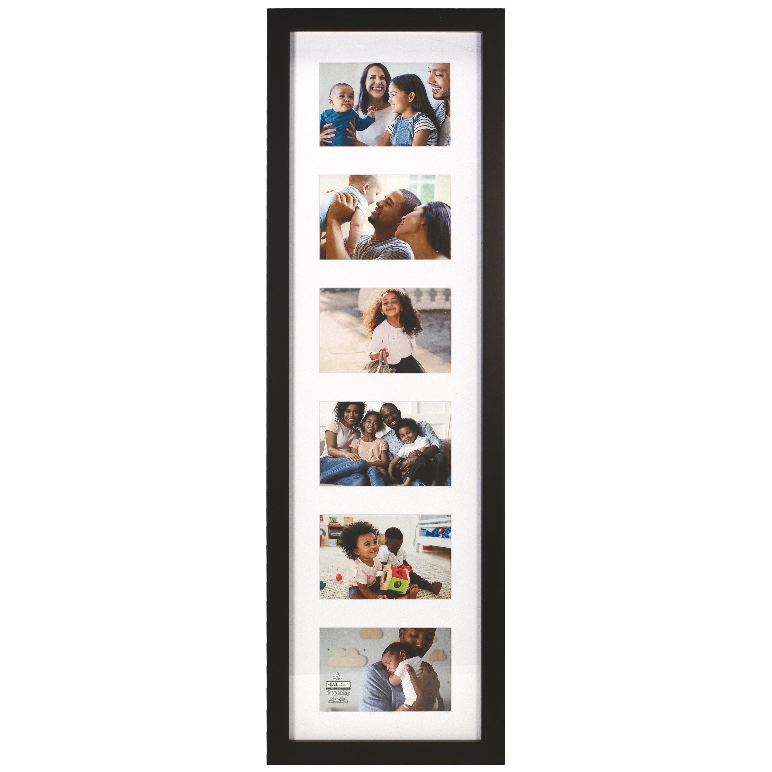 Malden International Designs 4x6 6 Opening Black Collage Wall Frame