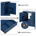 thumbnail image 6 of 30" Bathroom Vanity with 1 Hole Ceramic Sink, Freestanding Single Basin Vanity Set with Drawer and 2 Doors, Solid Wood Frame, Dark Blue, 6 of 8
