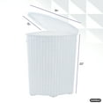 thumbnail image 5 of Superio Corner Laundry Hamper Basket With Lid 50 Liter, White Wicker Hamper - Durable, Lightweight Bin With Cutout Handles, Storage Dirty Clothes, Space Saver Curved Shape Design, 5 of 7