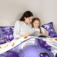 thumbnail image 4 of jejeloiu Magic Animal Dragon Bedding Comforter Set 7 Pieces,Halloween Pumpkin Full Bedding Set,Glitter Stars Print Fitted Sheet Flat Sheet For Teen,Microfiber Bedroom Decoration Reversible, 4 of 8