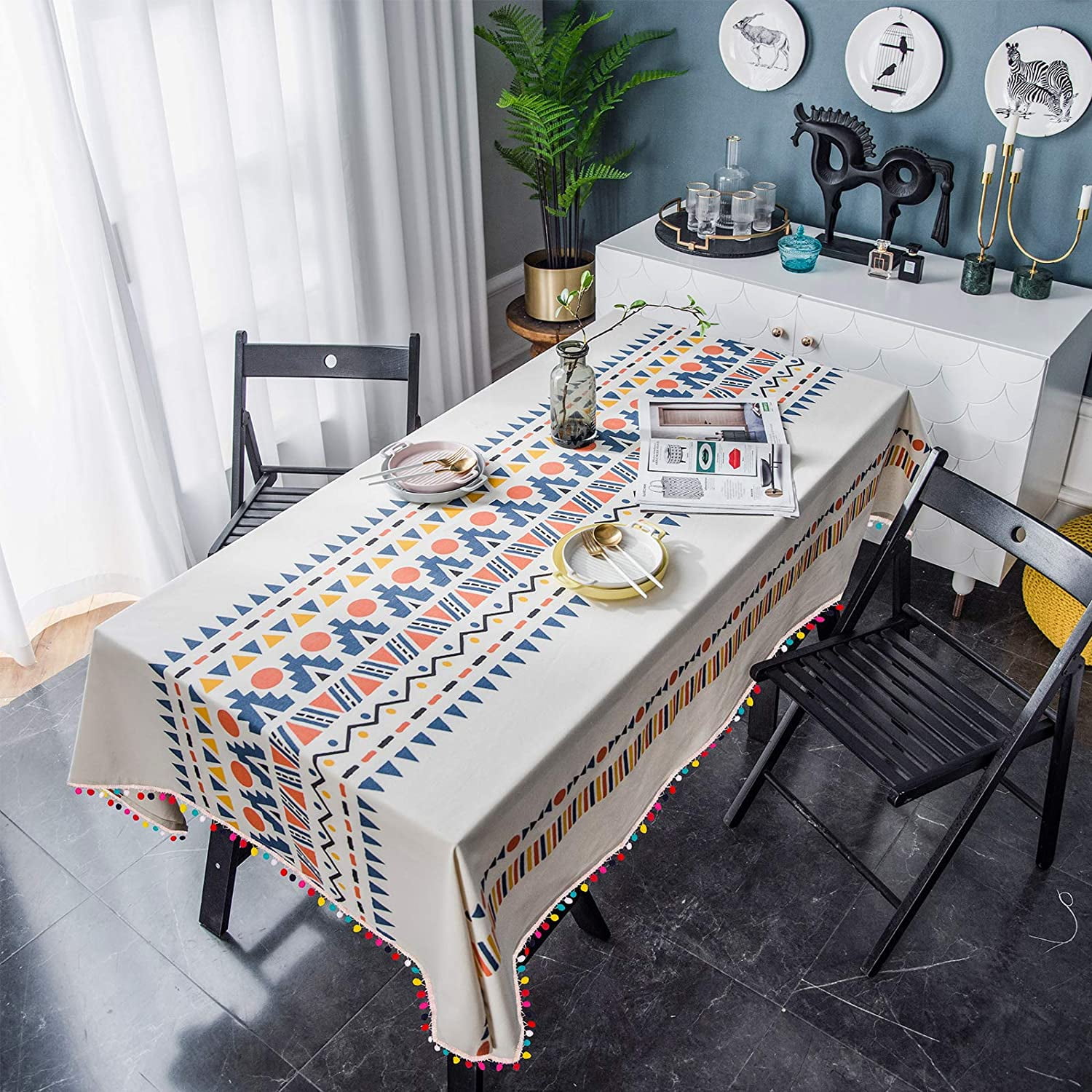 HQ Fabric Linen Look Table Cloth Table Cover Rectangle Square Tablecloth Dining 