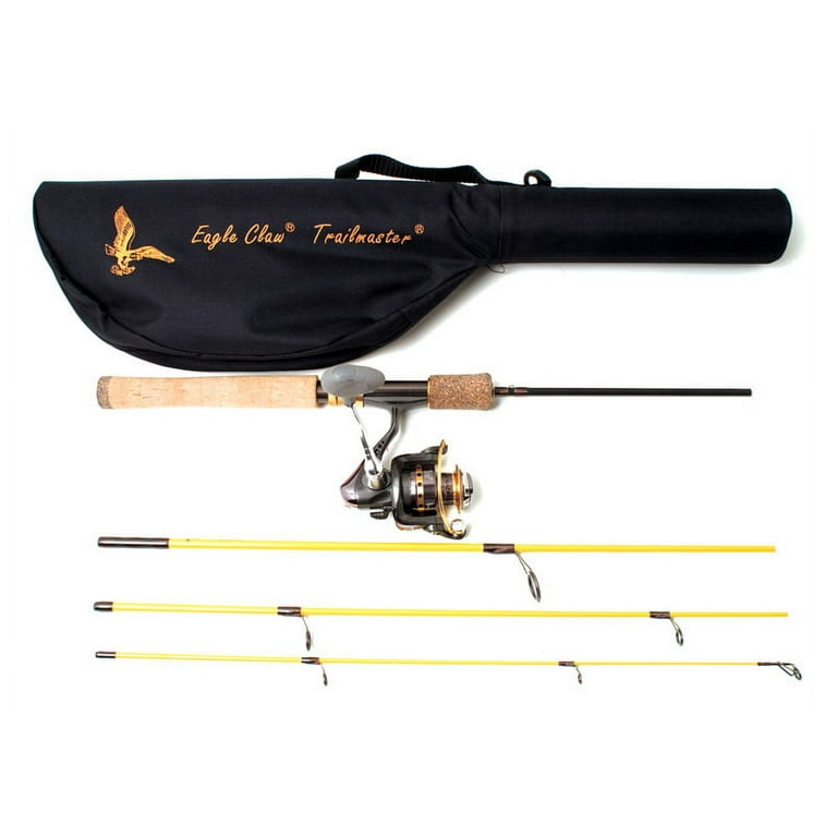 Eagle Claw Trailmaster Spinning Combo 6'6 Length, 4 Pieces, Medium Power 