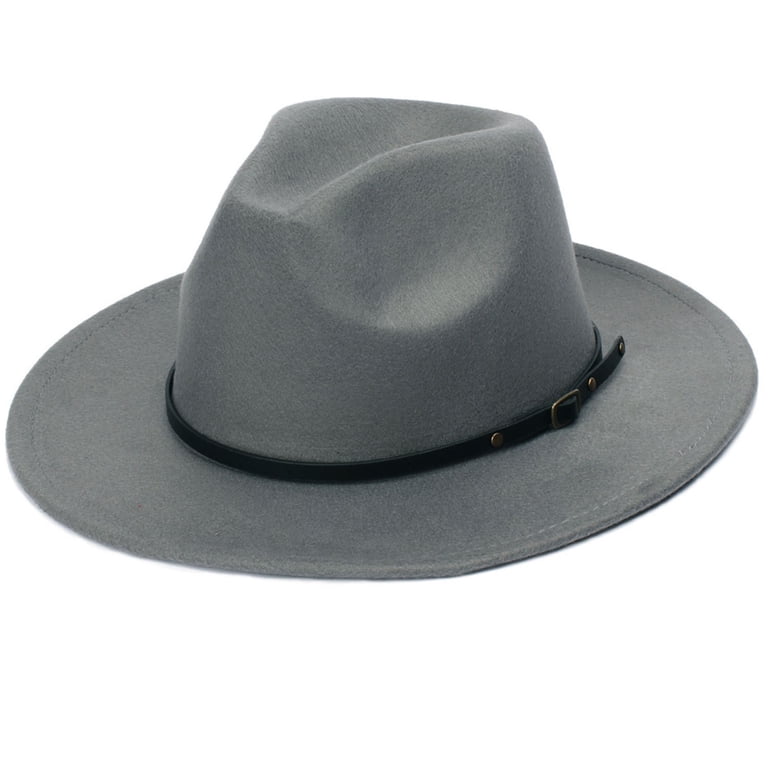 BLTIBY Classic Felt Fedora Hats for Men Women Solid Color  display picture 2