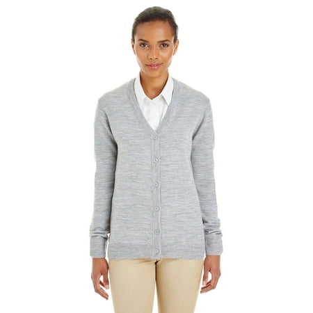 Harriton Ladies' Pilblocâ„¢ V-Neck Button Cardigan Sweater
