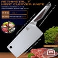 thumbnail image 4 of AETHMETAL 7" Meat Cleaver Knife, Carbon Stainless Steel Butcher Knife, Chopping Knife, 4 of 8