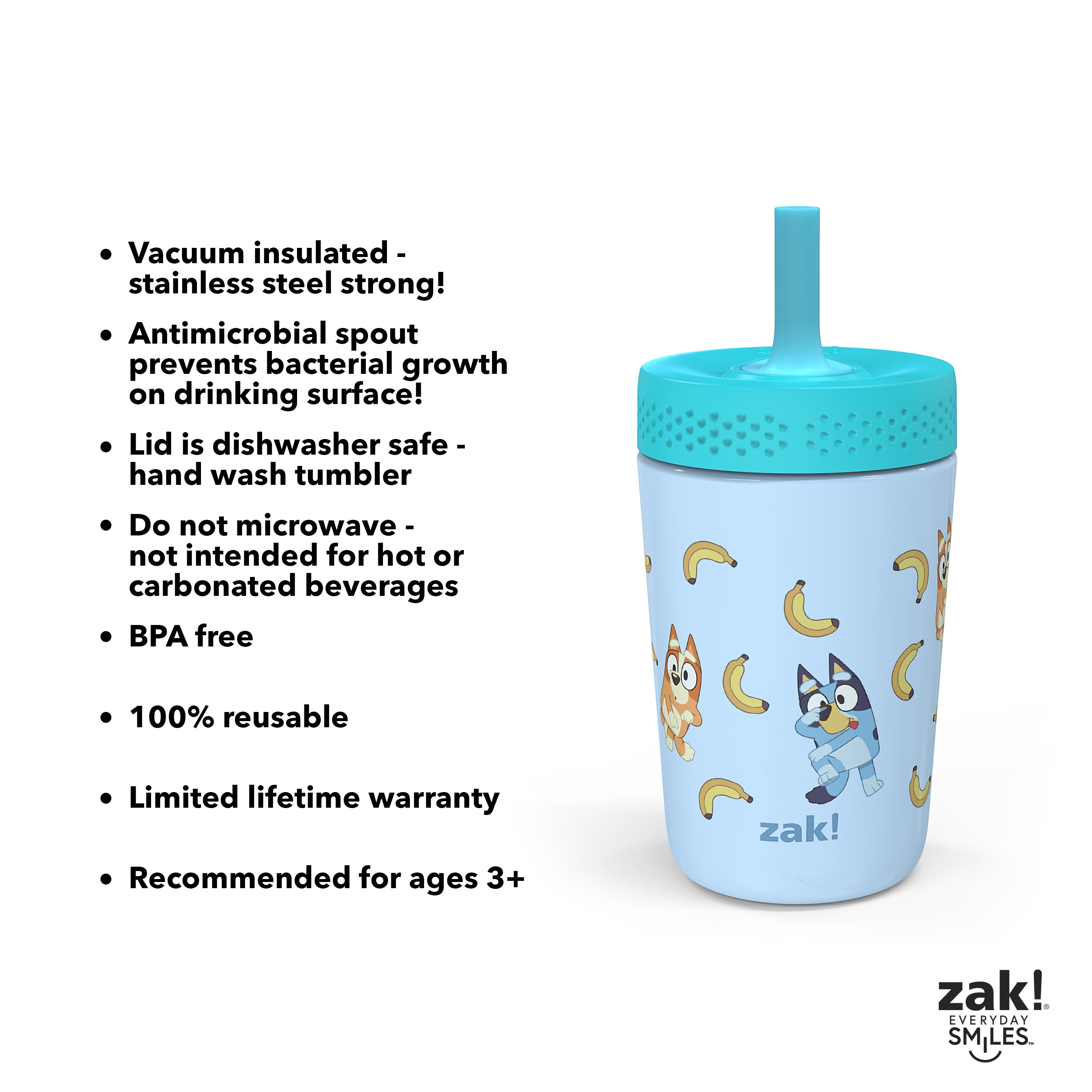 Zak Designs Bluey Kelso Toddler Cups For Travel or At Home, 12oz Vacuum  Insulated Stainless Steel Si…See more Zak Designs Bluey Kelso Toddler Cups  For