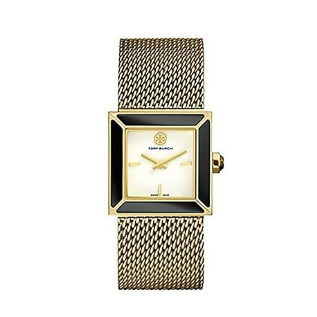 Tory Burch Ladies Sawyer 25mm Gold-tone Watch with Mesh Band