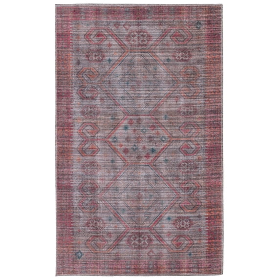 Rugs.com Sisu Collection Washable Rug – 3' x 5' Rust Red Flatweave Rug Perfect For Entryways, Kitchens, Breakfast Nooks, Accent Pieces