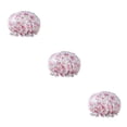thumbnail image 1 of Qarigey Sombrero de baño para mujer, suministros para baño, gorros para el pelo para ducha, cubierta para cabeza de niña gruesa a prueba de aceite, Flor pequeña roja 3piezas Qarigey CBP383498, 1 of 6