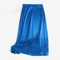 thumbnail image 6 of ZANZEA Women Elastic Waist Satin Silky Office Work Midi Overskirts Party Club Skirts, 6 of 6