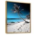 thumbnail image 2 of Designart "Monochrome Serenity Turquoise and Grey Beach I" Nautical & Beach Floater Framed Canvas Print, 2 of 7