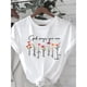 thumbnail image 1 of Camiseta de cuello redondo con estampado floral de Dios que dice que eres cristiano, una camiseta casual de manga corta para primavera y verano, ropa de mujer, 1 of 6