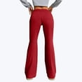 thumbnail image 5 of Women's High Waist Flare Leggings, Drawstring Wide Leg Joggers, Y2K Brushed Soft Lounge Pants for Casual Wear, Athleisure and Street Style Outfits Red XL, 5 of 6