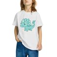thumbnail image 1 of RXIRUCGD T-shirt en Coton pour Tout-Petits Enfants Garçons Filles Mode Mignon Col Rond Imprimé Tee Manches Courtes Haut ( Blanc, Taille : 7 Ans ), 1 of 6
