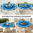 thumbnail image 7 of Blue Tie Dye Spiral Pattern Round Fitted Tablecloth with Elastic Edge,Dining Table Cover Waterproof,Outdoor Round Tablecloth for Camping,Dining,Indoor and Outdoor, 7 of 7