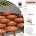 thumbnail image 3 of Basketball Round Tablecloth for 36-44 Inch Tables, Fitted Table Cover with Elastic Edge, Sports Brown Basketball Waterproof Outdoor Table Cloth Protector for Patio Garden Dinner Picnic, 3 of 9