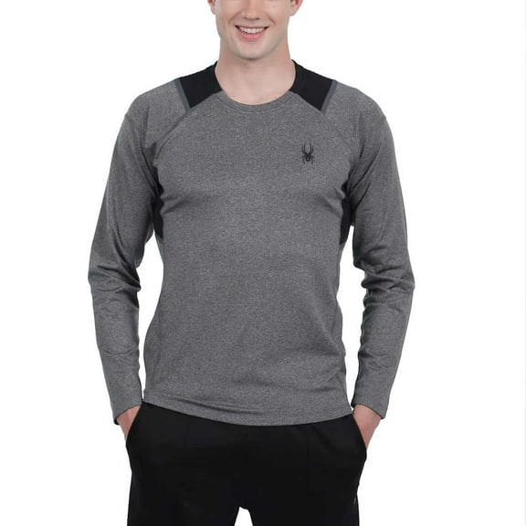 Spyder Active Men's Long Sleeve T Shirt (Grey Heather, Medium)