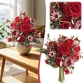 thumbnail image 2 of Artificial Peony Flower Bouquets, Mixed Flower Foliage Bunches, Cosmug Home Floral Centerpiece, for Vase Styling, Dining Table Layout and Living Room Display, Red, 2 of 6
