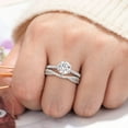 thumbnail image 4 of Wuziwen Stackable Sterling Silver Rings for Women Curved Eternity Wedding Bands for Her Cubic Zirconia SZ 6, 4 of 8