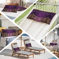 thumbnail image 6 of Purple Boho Floral Pillow Covers, Linen Long Throw Pillow Case, Vintage Ethnic Tribal Abstract Art Holiday Pillow Protector Decorative Cushion Cover for Living Room/Bedroom 12" x 20", 6 of 8