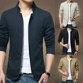 thumbnail image 5 of CENL Mens Casual Blazer Collared Coat Jacket Tops Slim Fit Business Formal Zip Suit, 5 of 9