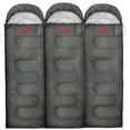 thumbnail image 2 of 10 Pack of Bulk Wholesale Cold Weather Hooded Sleeping Bags for Adults, Kids, Homeless, Camping, Indoors, Outdoors - 10 Count Hooded Sleeping Bags in Gray 71"L x 30"W, 2 of 7
