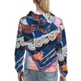 thumbnail image 7 of Balery Colorful Sushi Food Art Pattern Womens Long Sleeve Hoodie, Pullover Hooded Sweatshirt, Kangaroo Pocket Hoodie with Eye-catching Drawstrings-XX-Large, 7 of 7