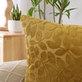 thumbnail image 4 of Leaf Velvet Pillow Cover, 18x18 Decorative Couch Throw Pillow Case 2 Pack, Gold, 4 of 8