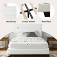 thumbnail image 6 of Einfach Twin Bed Frame, Platform Bed Frame with Panel Upholstered Velvet Headboard, White, 6 of 7