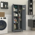 thumbnail image 5 of Marcree Broom Closet Storage Cabinet,Cleaning Supply Storage Cabinet,Metal Cleaning Closet Cabinet with Adjustable Shelves for Laundry Room Basement, 5 of 9