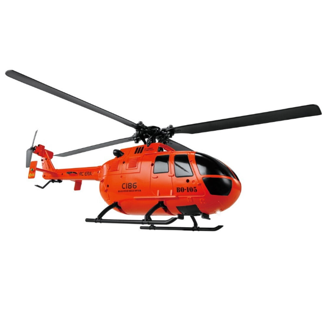 C186 BO105 RC Helicopter 2.4G 4CH Single Rotor 6-Axis Gyro RTF Flying Military Aircraft Model with Altitude Hold Optical Flow/ One-Key Takeoff for Adults & Teens