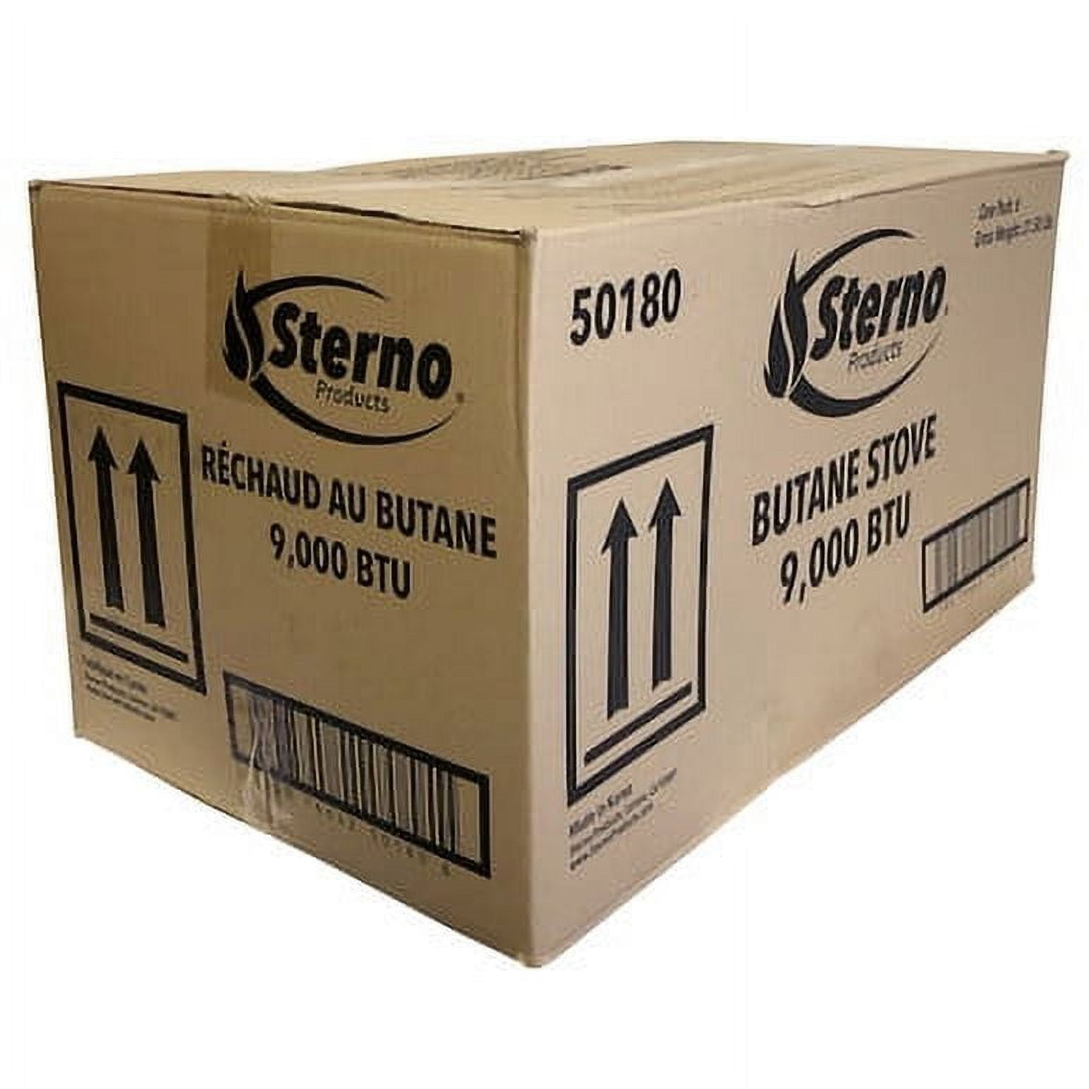 Sterno 50180 Portable Butane Stove with Piezo Electronic Ignition and Adjustable Flame, 9000 BTU, Black