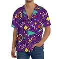 thumbnail image 3 of KLL Retro 80s Style Print Men's Shirt Short Sleeve Button Down Summer Cuba Beach Shirts- 3X-Large, 3 of 7