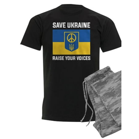 

CafePress - Save Ukraine Raise Your Voices - Men s Dark Pajamas