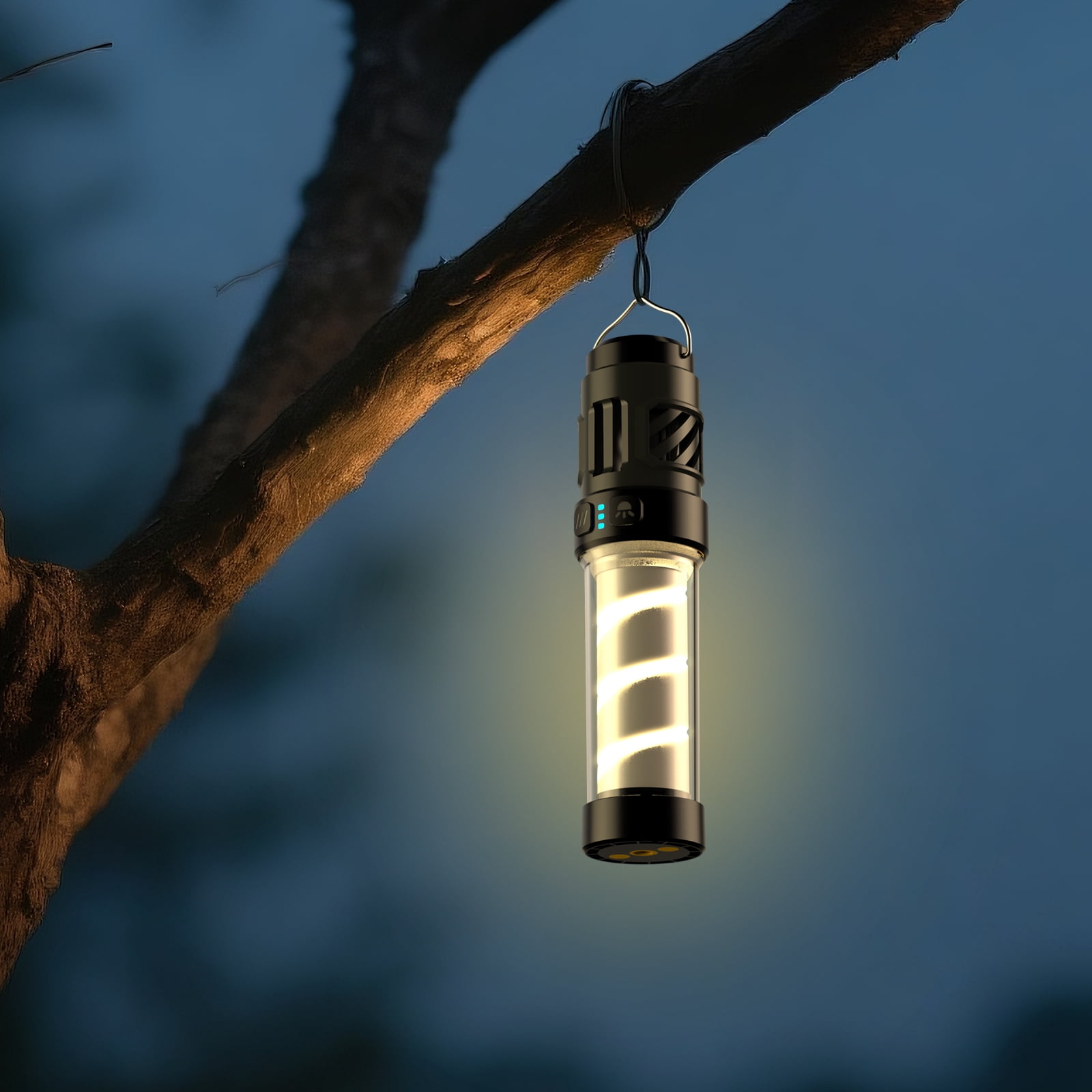 Qoosea Camping Lantern Rechargeable Portable Waterproof Flashlight Outdoor Magnetic Camping Light Emergency Light with Stand
