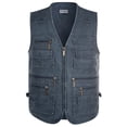 thumbnail image 1 of Men's Fishing Vest Summer Thin Multi-Pocket Cotton Waistcoat for Middle-aged  Elderly Large Size, 1 of 5