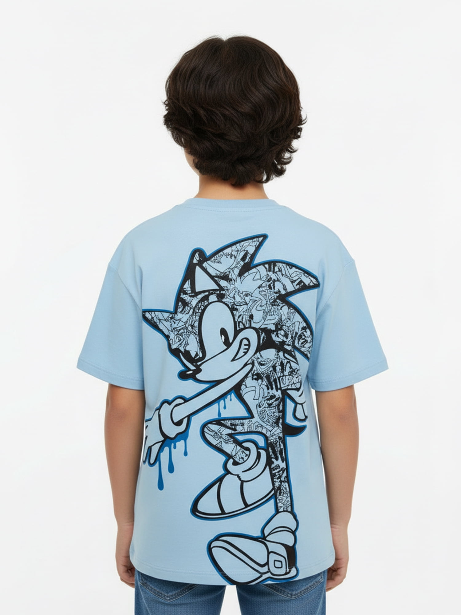 Sonic the Hedgehog Boys' Embroidered Tee with Short Sleeves, Sizes 4-18