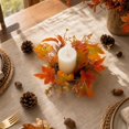 thumbnail image 5 of 3 Styles Fall Maple Leaf Candle Ring Artificial Sunflower Berry Wreath LED Thanksgiving Autumn Table Centerpiece Kitchen Home Decor Gift, 5 of 7