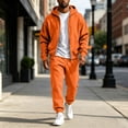 thumbnail image 2 of Garbnen Fleece Men's Hoodie 2 Piece Sweat Suit Full Zip Up Hoodies and Sweatpant Set Workout Athletic Fall Winter Fluffy Flannel Fuzzy Mens Tracksuit Set Red, 2 of 7