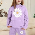 thumbnail image 2 of Byoo Big Girl s Sweatsuit Sets Daisy print Long Sleeve Pullover Hoodie Sweatpants Tracksuit Sets Child Soft Cozy Cloth Set, 2 of 4
