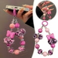 thumbnail image 2 of Beaded Short Chain Phone Strap With Secure Lanyard For Smartphones Elegant Leopard Print Bow Design For Device And Easy Carry, 2 of 6