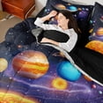 thumbnail image 4 of jejeloiu Outer Space 7-Piece Bedding Comforter Set,Galaxy Planet King Bedding Sets For Boys Kids Reversible, 4 of 8