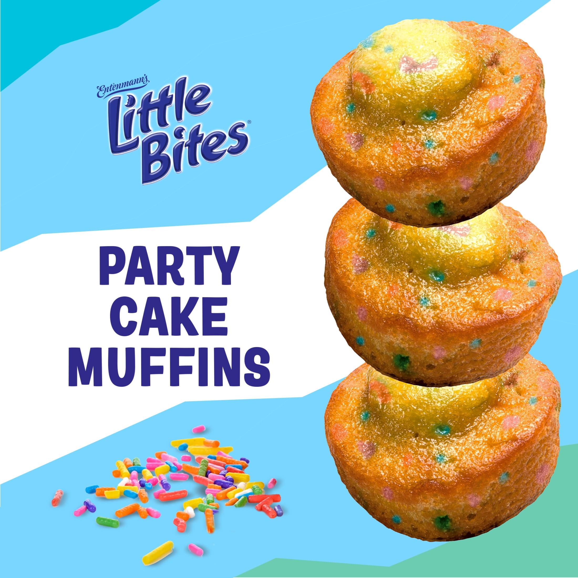 Little Bites Party Cake Muffins, 4 Count, Cake and Sprinkles Mini Muffins, 1.65 oz Pouch