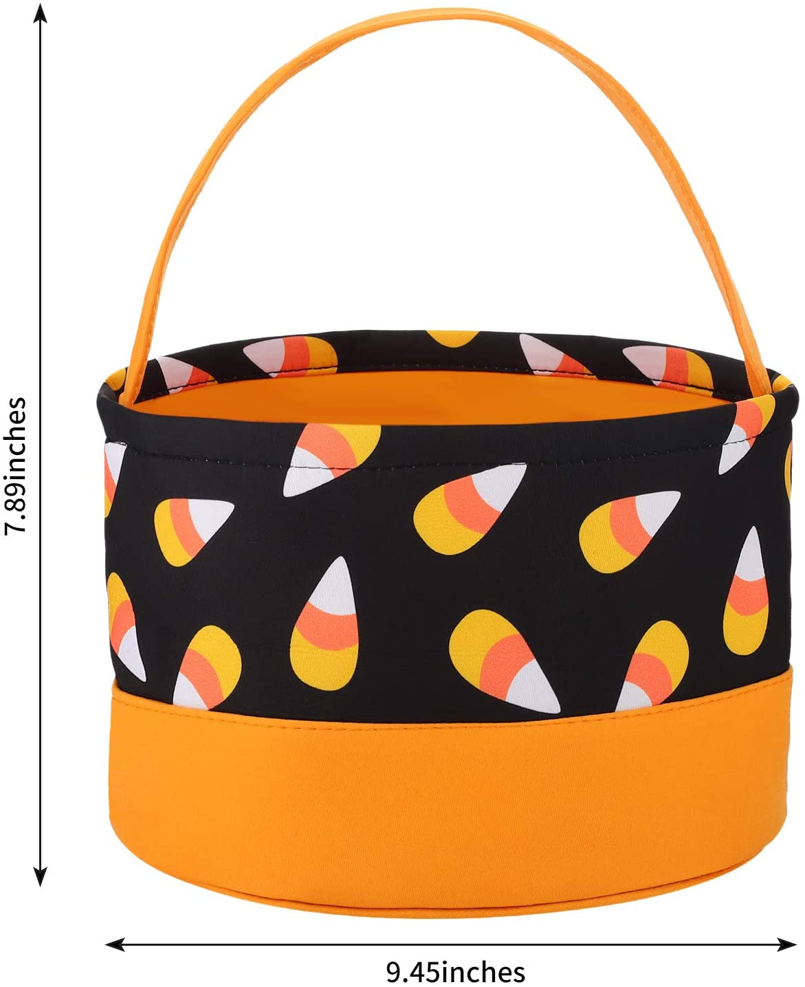 LEZMORE Halloween Trick or Treat Bags Halloween Candy Buckets Tote Bags Orange Black with Candy Corn Halloween Party Favor Bags for Halloween Supplies - image 3 of 7