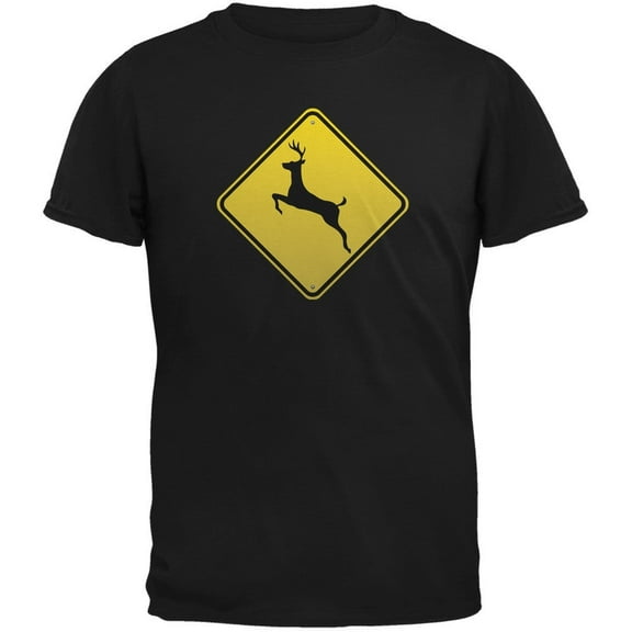 Old Glory Mens Deer Crossing Sign Short Sleeve Graphic T Shirt