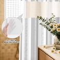 thumbnail image 4 of No Hook Shower Curtain, Modern Minimalist Shower Curtains for Bathroom with See Through Top Window, Gray Vertical Stripes Pattern Waterproof & Washable Bath Curtain Standard 72"x72", 4 of 9