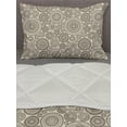 thumbnail image 3 of Beige Comforter & Sham Bedding Set, Abstract Ornate Circular Composition Lace Illustration Vintage Motif Romantic Pattern, 3 pcs Duvet Set Microfiber Filling Quilt, 5 Sizes, Tan Brown, by Ambesonne, 3 of 4