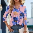 thumbnail image 3 of Fewfanhot Womens Tops Casual V Neck Shirts Pleated Business Casual Blouses Fall Loose Tunic Tops, 3 of 6