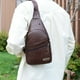thumbnail image 5 of Mochila cruzada, bandolera con puerto de carga USB y orificio para auriculares, bolsa de pecho multiusos para senderismo, viajes al aire libre y desplazamientos diarios, X1 Aestivo | Café |, 5 of 6