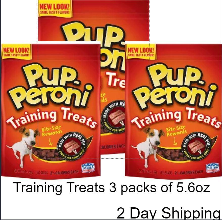 3 pack PupPeroni Training Treats / Snacks, Real Beef BITE SIZE, 5.6 OZ perfect for small dogs
